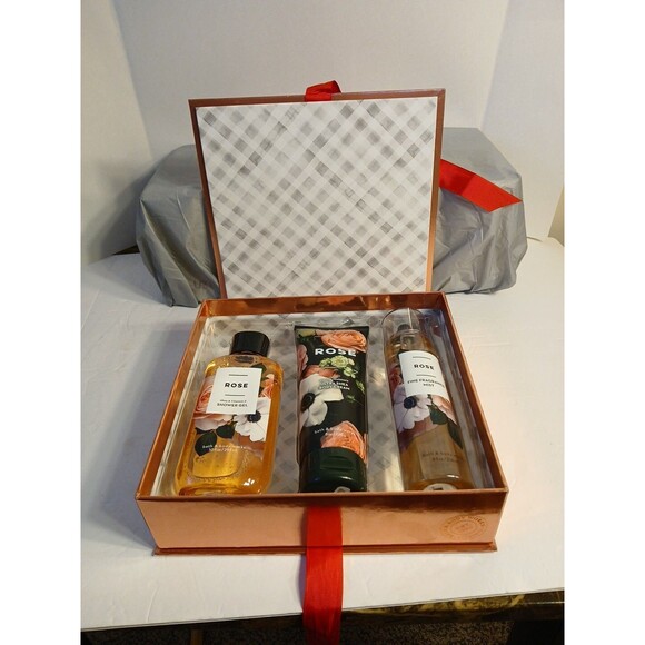 Bath & Body Work "ROSE" Giftset Box With I Love You-Ribbon Box Spray- Lotion-Gel - Picture 6 of 16